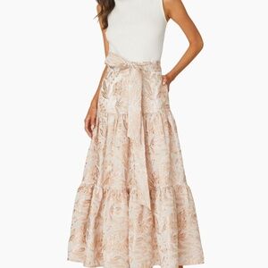 Shoshanna Marceline Tie-Waist Maxi Dress Size Medium